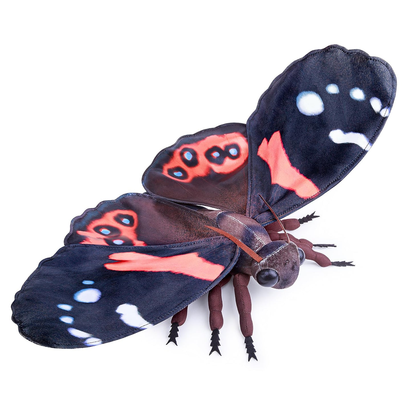 Realistic Red Admiral Butterfly Stuffed Animal-Black 10 Inch,Beautiful Moth Plush Toy