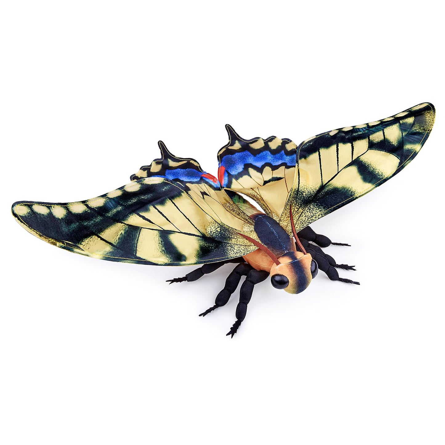 Realistic Swallowtail Butterfly Stuffed Animal-Yellow 10 Inch,Beautiful Moth Plush Toy