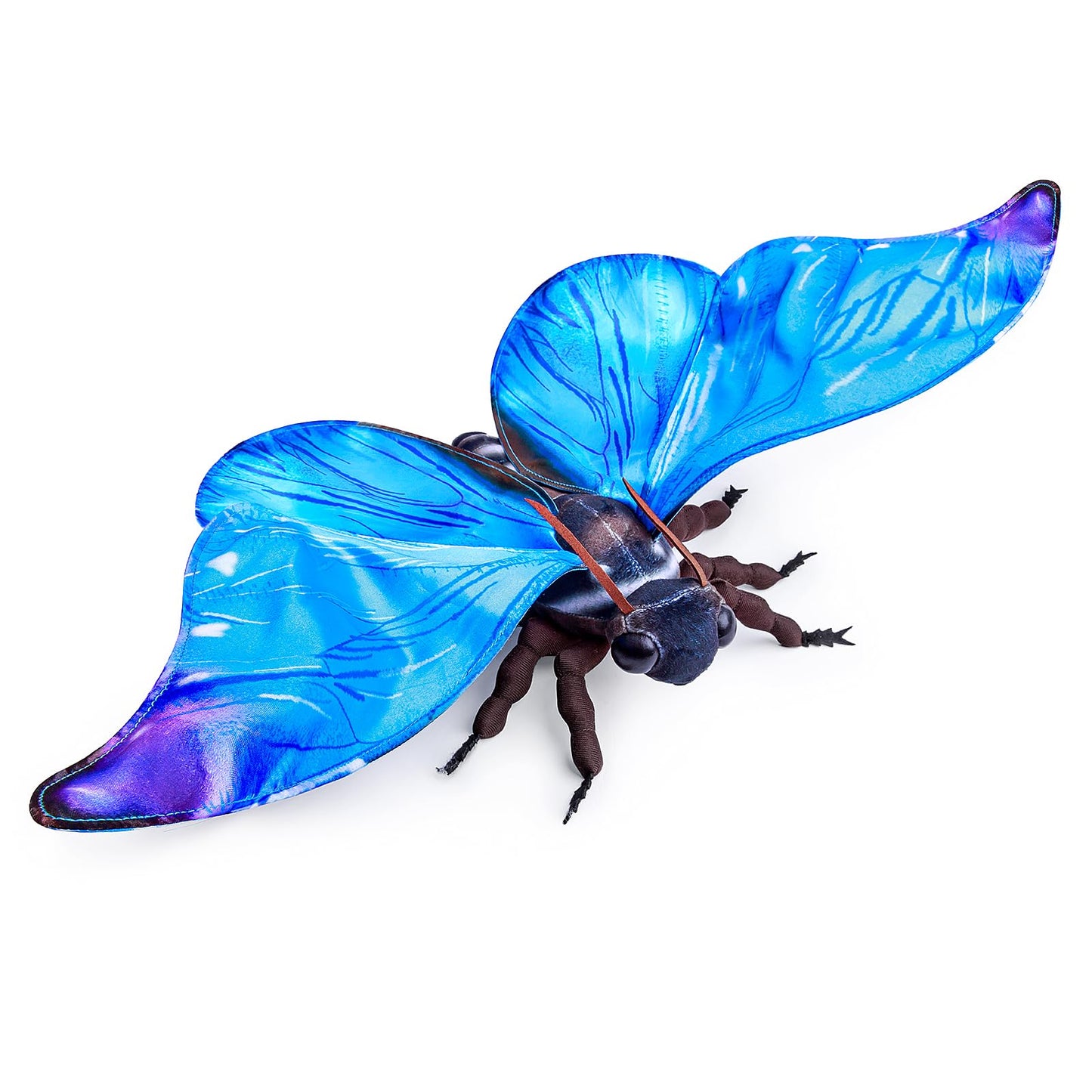 Realistic Blue Morpho Butterfly Stuffed Animal-Blue 10 Inch,Beautiful Moth Plush Toy