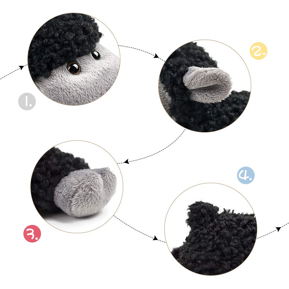 Sheep Stuffed Animal Lamb Plush Decorations 3Pcs (Sitting, Standing, Kneeling) White Sheep Toys Gift for Kids Little Girl/Boy