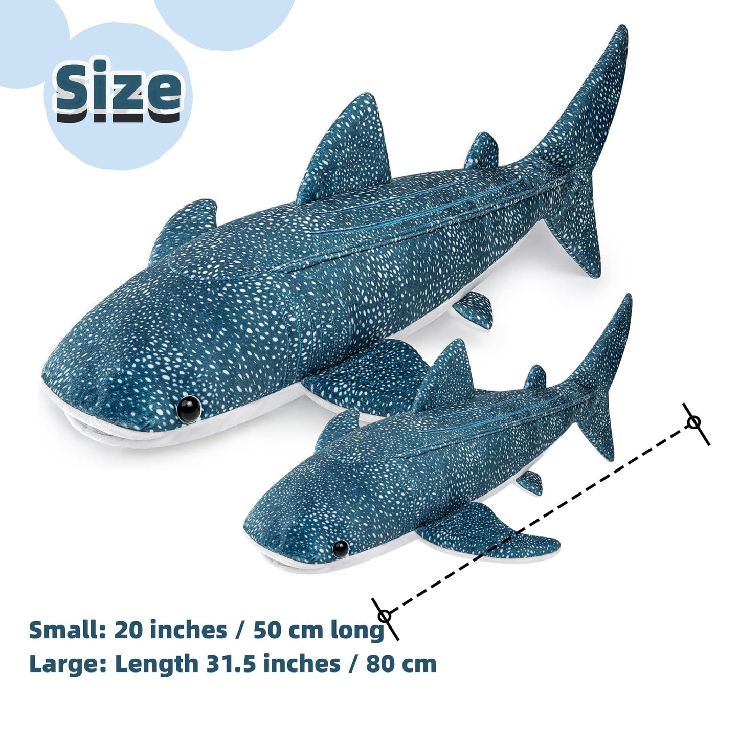 Simulation Giant Whale Shark Plush,Stuffed Animal,Plush Toy,Soft Toy,Stuffed Toy,Cuddly Toys,Gifts for Kids,20 Inches