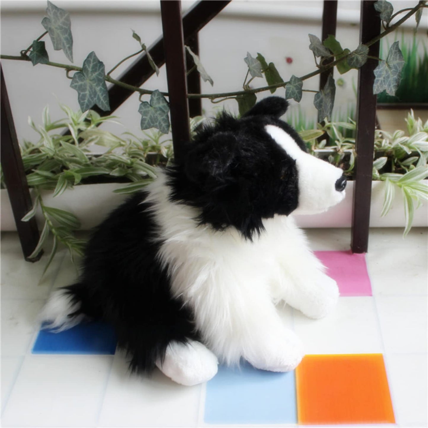 Realistic Border Collie Stuffed Animal-12in,Dog Plush,Soft Toy for Kids, Home Decor,Hugging Toy