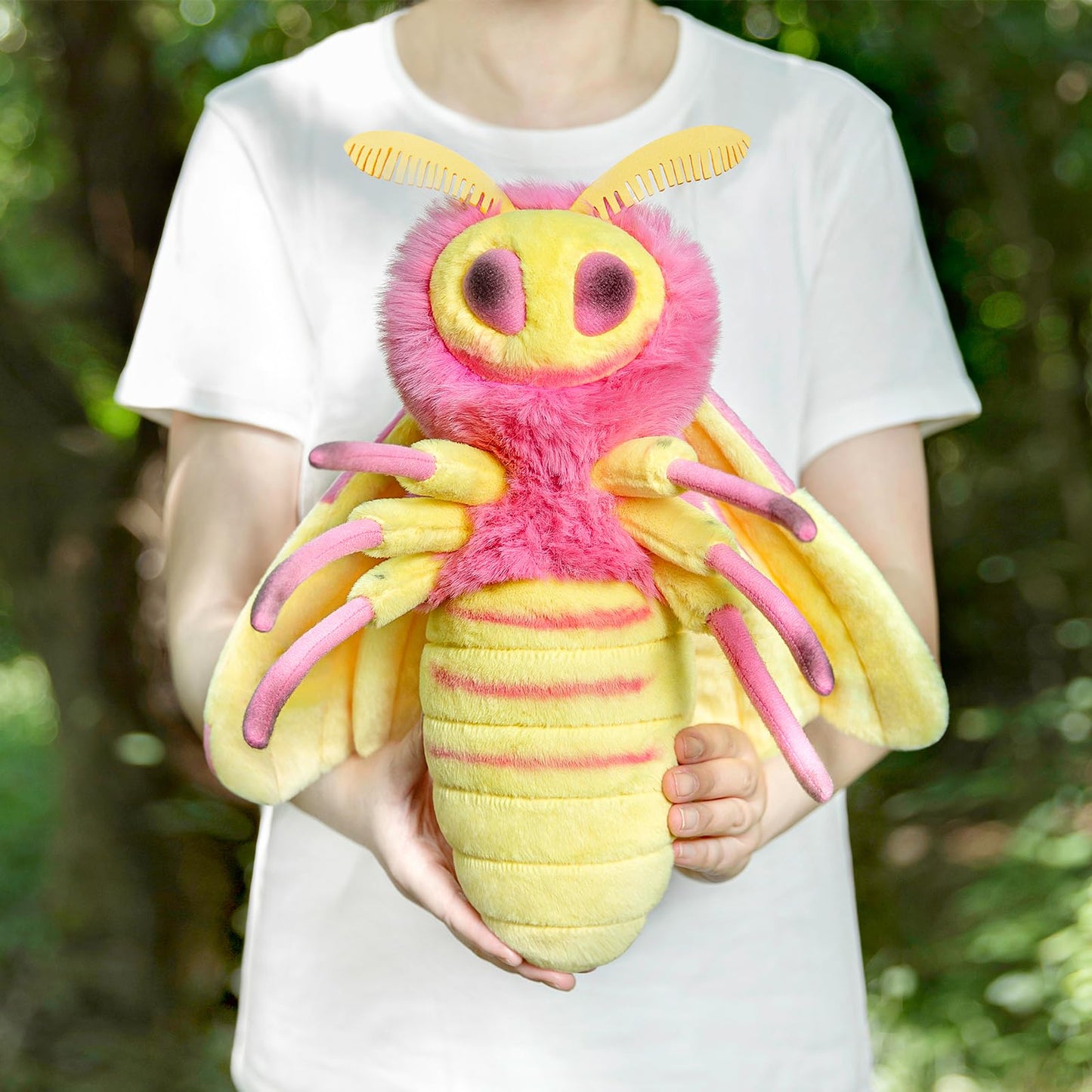 Silk Moth Stuffed Animal-Red 11.8",Moth Baby Plush Toy, Soft Toy,Girl Toys,Gifts for Kids,Home Decor,Hugging Toy