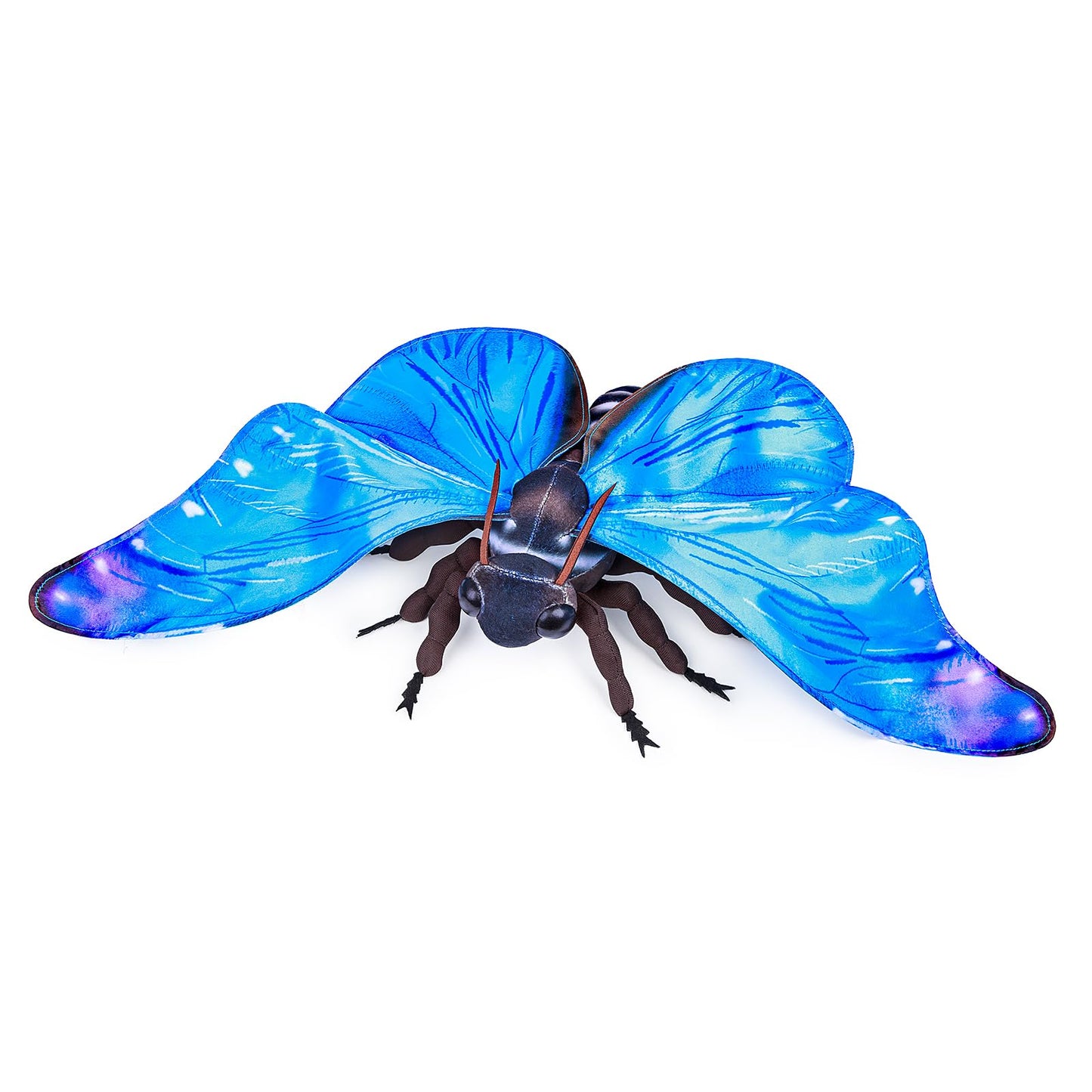 Realistic Blue Morpho Butterfly Stuffed Animal-Blue 10 Inch,Beautiful Moth Plush Toy