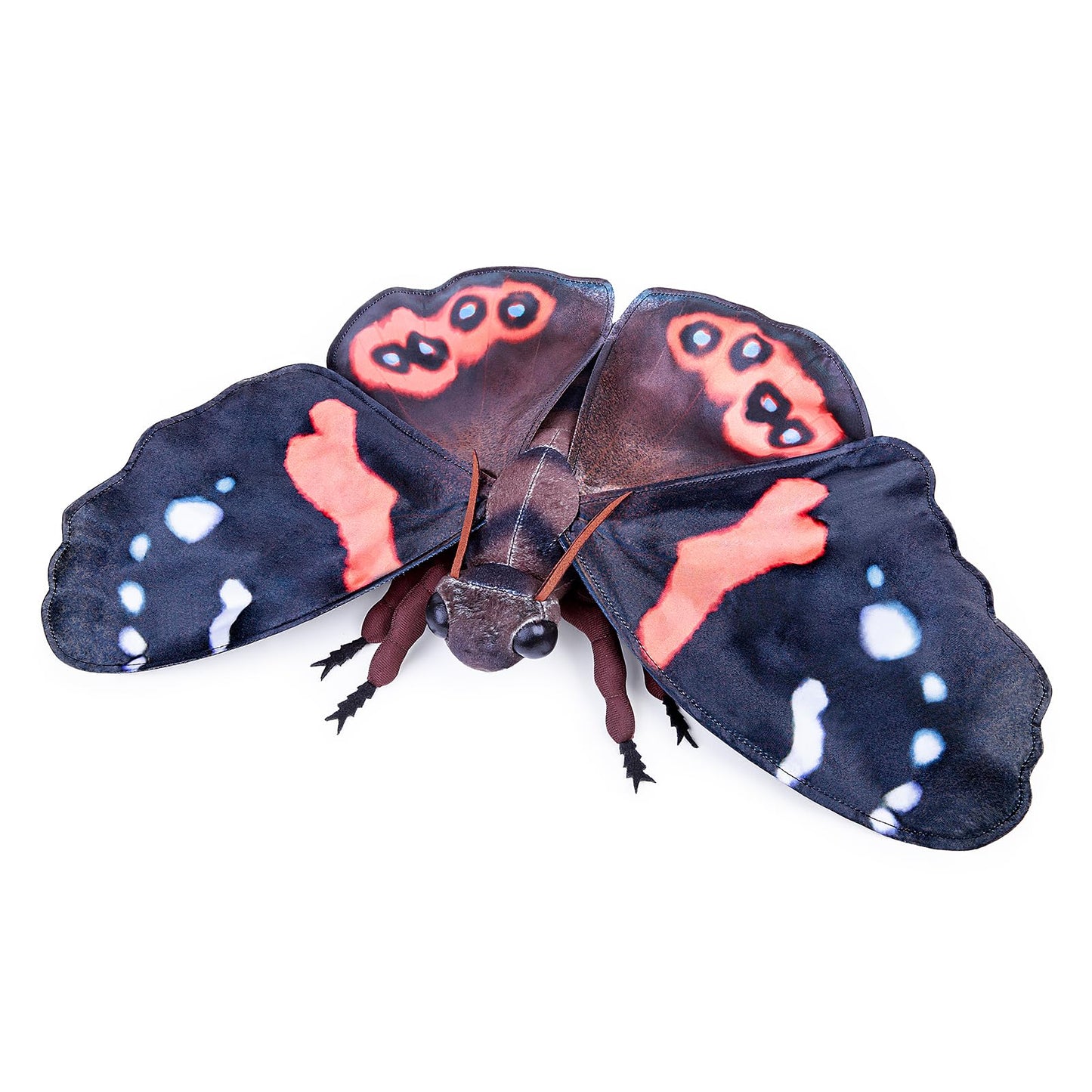 Realistic Red Admiral Butterfly Stuffed Animal-Black 10 Inch,Beautiful Moth Plush Toy