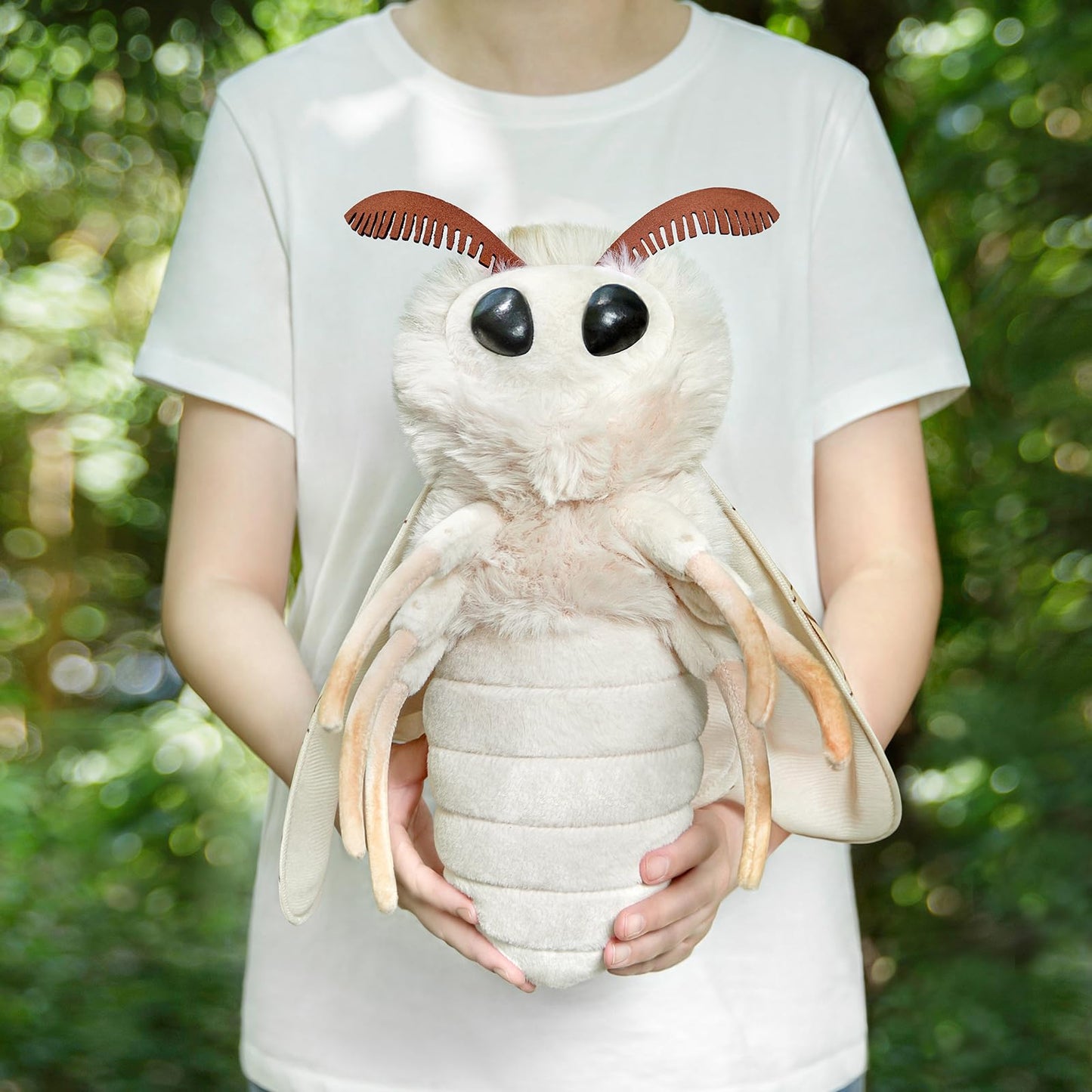 Silk Moth Stuffed Animal-Red 11.8",Moth Baby Plush Toy, Soft Toy,Girl Toys,Gifts for Kids,Home Decor,Hugging Toy