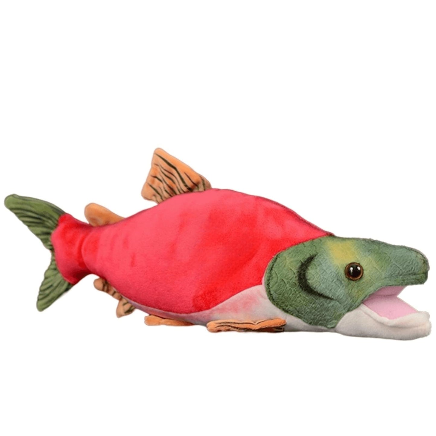 Simulation Sockeye Salmon Plush-Red 15",Soft Fish Stuffed Animal,Cuddly Toys,Children's Day Gifts for Kids,Girls Stuff