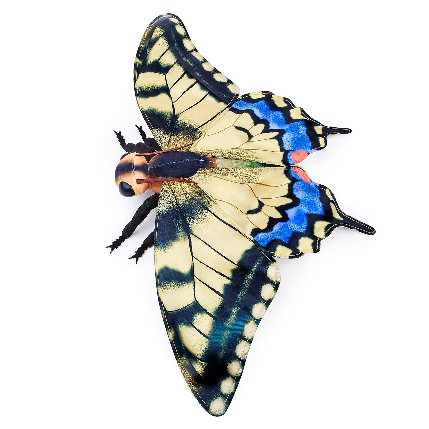 Realistic Swallowtail Butterfly Stuffed Animal-Yellow 10 Inch,Beautiful Moth Plush Toy