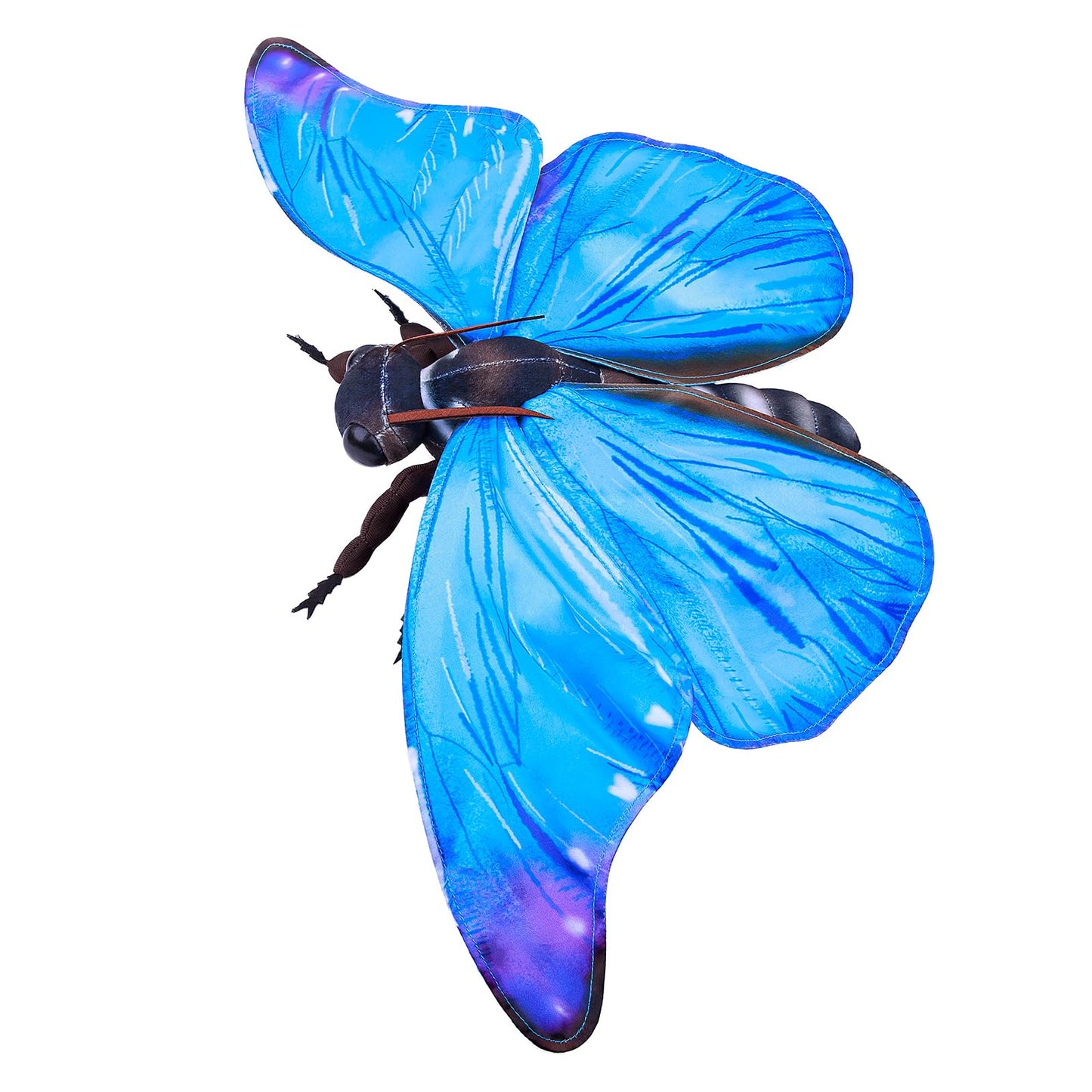 Realistic Blue Morpho Butterfly Stuffed Animal-Blue 10 Inch,Beautiful Moth Plush Toy